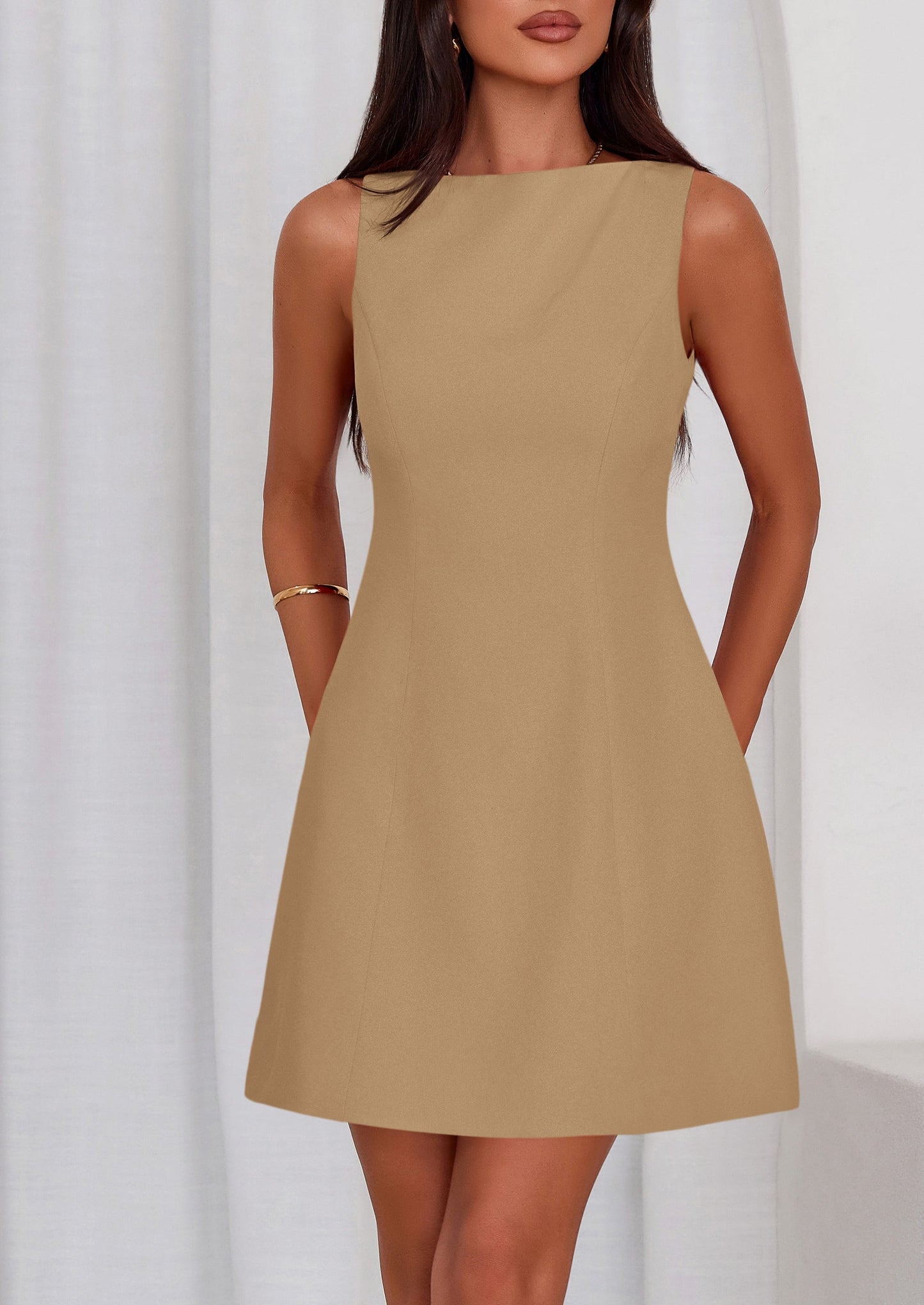 LORENA - ÄRMELLOSES A-LINIEN-KLEID