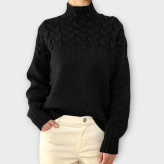 EVA | DAMENPULLOVER MIT ZOPFSTRICK-DETAIL