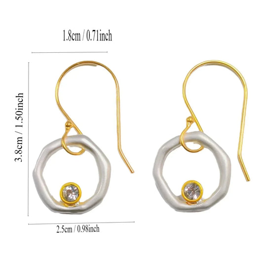 Vintage Gold- und Silber-Zirkonia-Ohrstecker