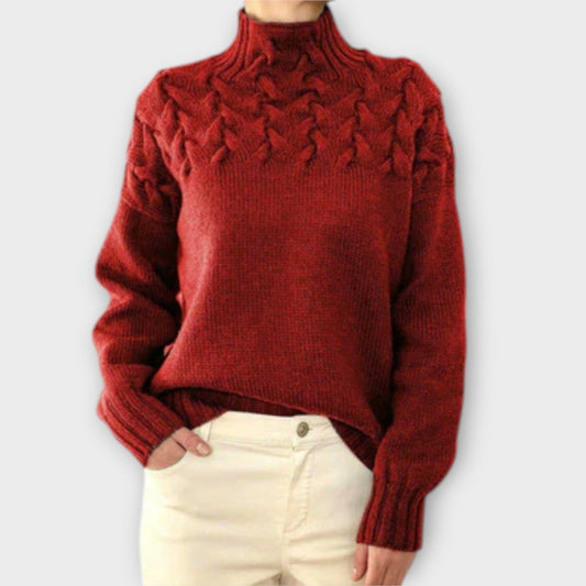 EVA | DAMENPULLOVER MIT ZOPFSTRICK-DETAIL