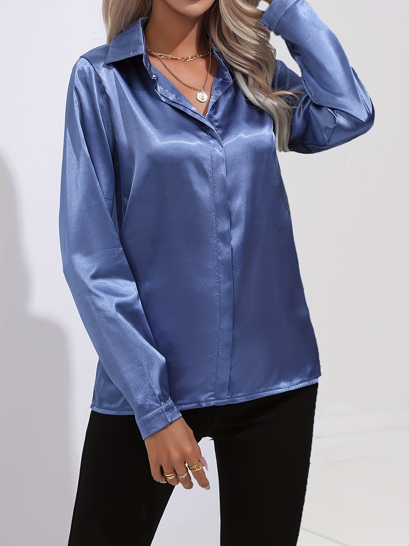Schicke Elegante Satinbluse
