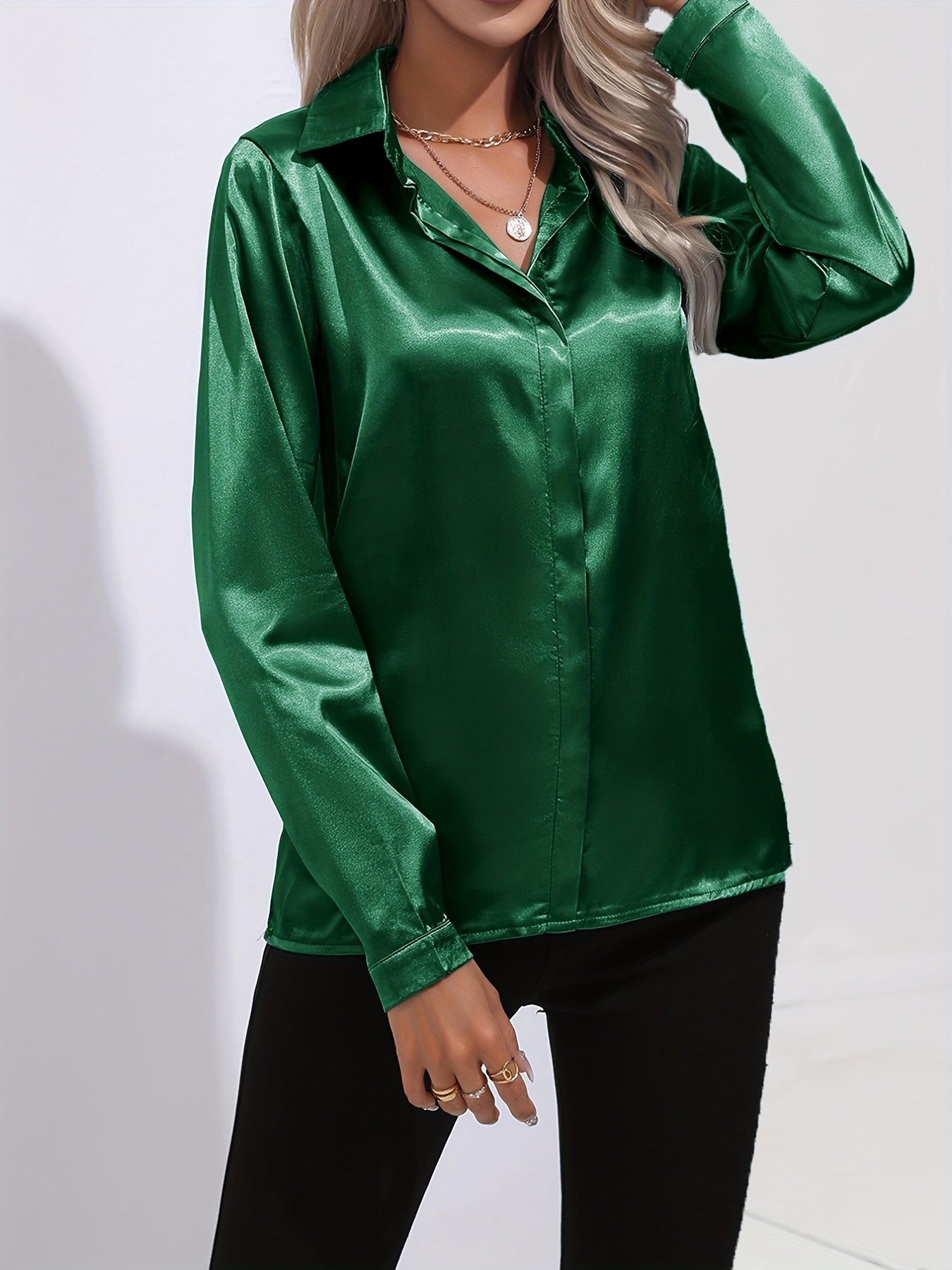 Schicke Elegante Satinbluse