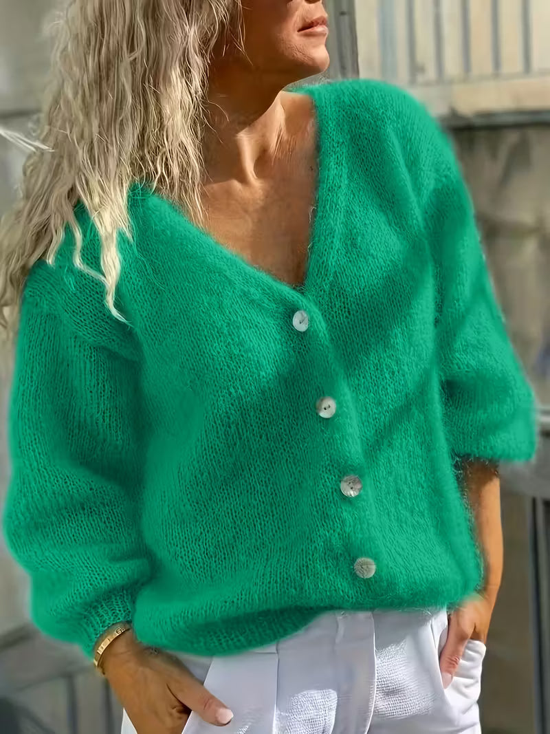 Fabiola | Langärmeliger Strickpullover Mit Knöpfen
