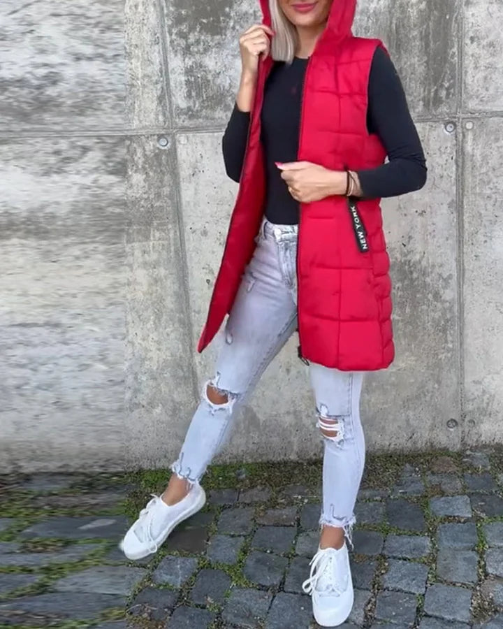 Tiziana | Ärmelloser, Wattierter Mantel Mit Reißverschluss