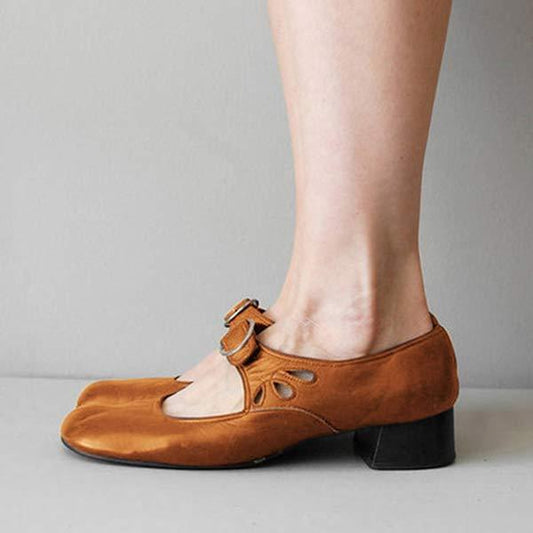 DAMEN SANDALEN MIT KEILSCHNALLE AUS LEDER