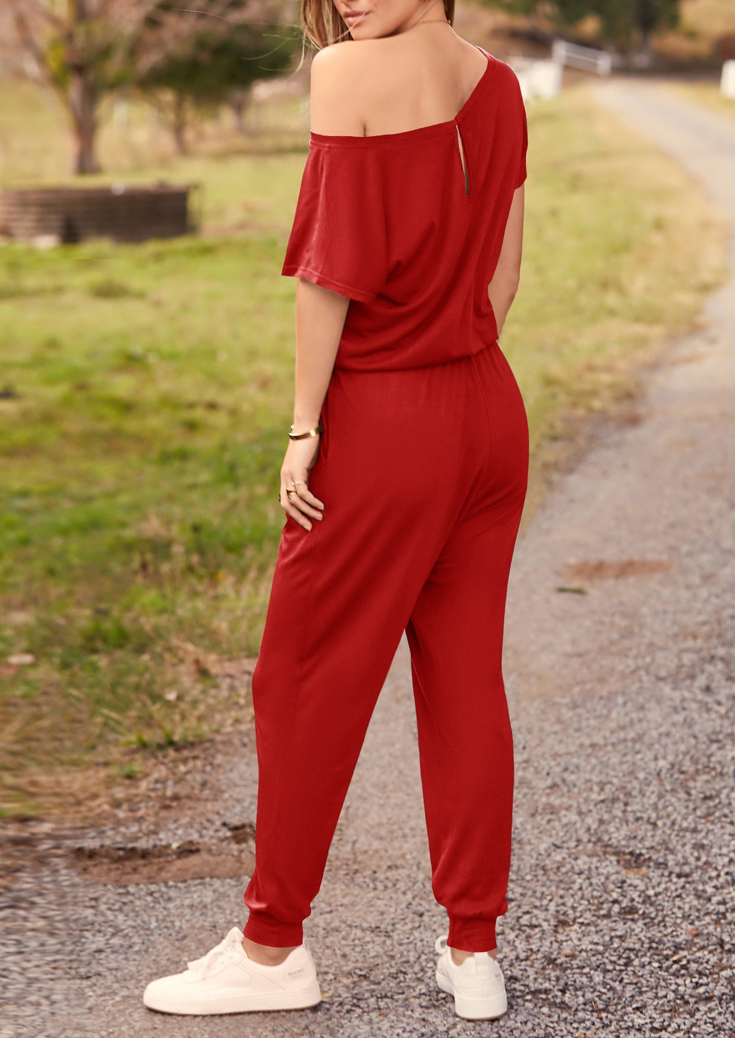Noa shore™ – sommer jumpsuit mit off-shoulder & elastischer taille