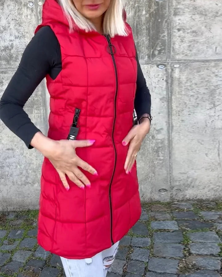 Tiziana | Ärmelloser, Wattierter Mantel Mit Reißverschluss