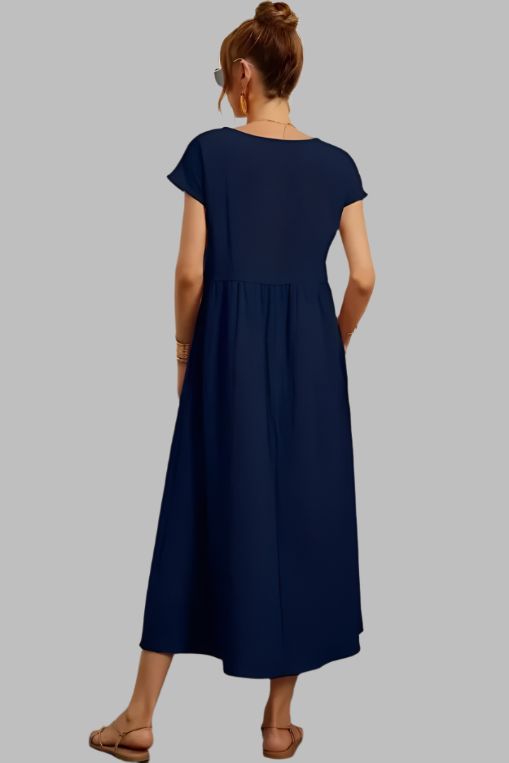 Ariana | Rundhalsausschnitt Vintage Baumwollkleid