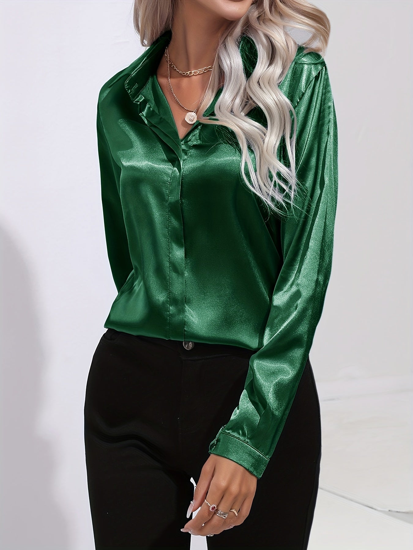 Schicke Elegante Satinbluse