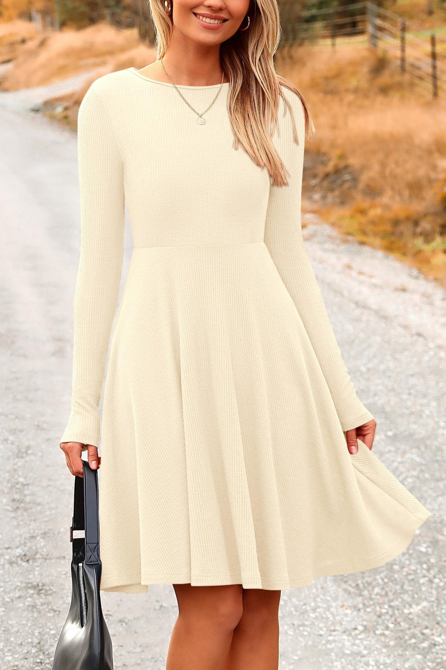 LEYA - RIPPSTRICK-KLEID MIT LANGARMEN ELEGANT & FIGURSCHMEICHELND