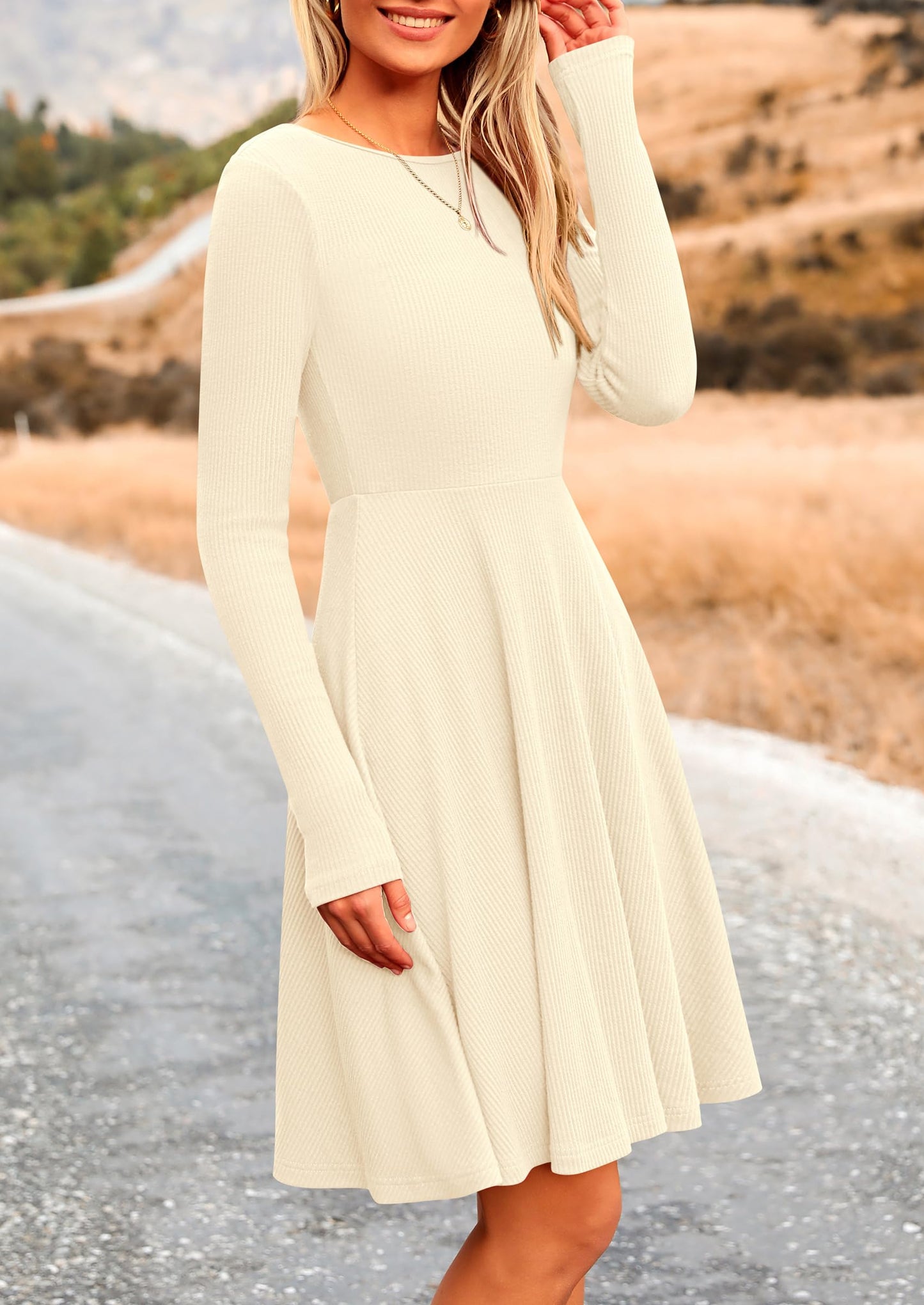 LEYA - RIPPSTRICK-KLEID MIT LANGARMEN ELEGANT & FIGURSCHMEICHELND