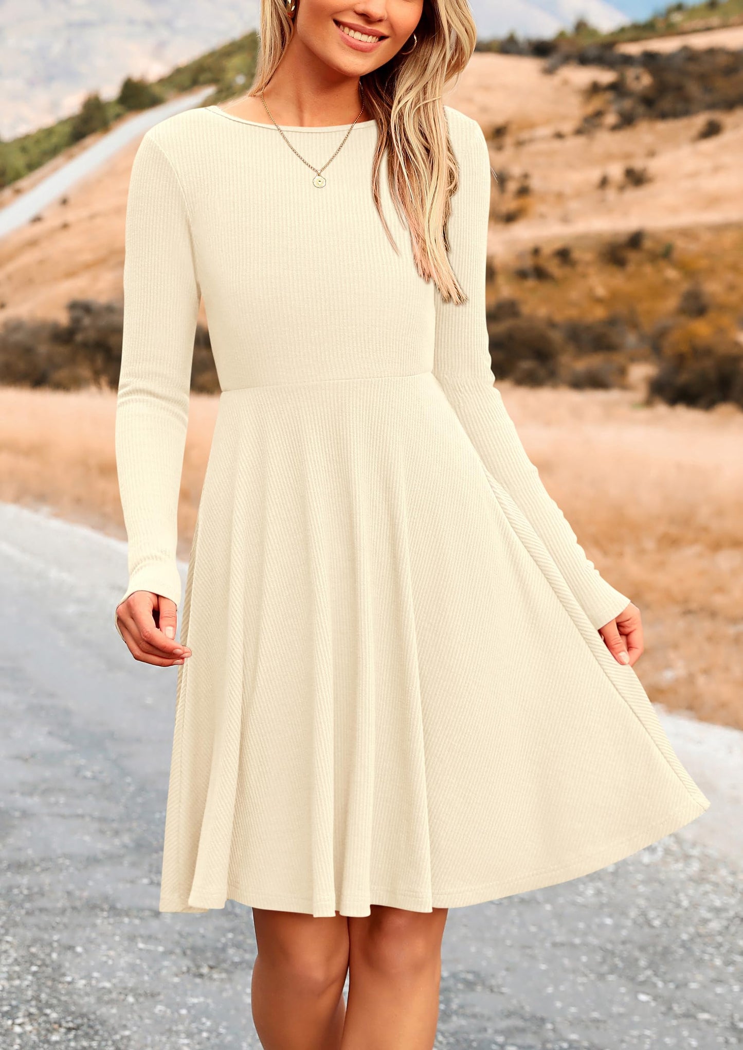 LEYA - RIPPSTRICK-KLEID MIT LANGARMEN ELEGANT & FIGURSCHMEICHELND