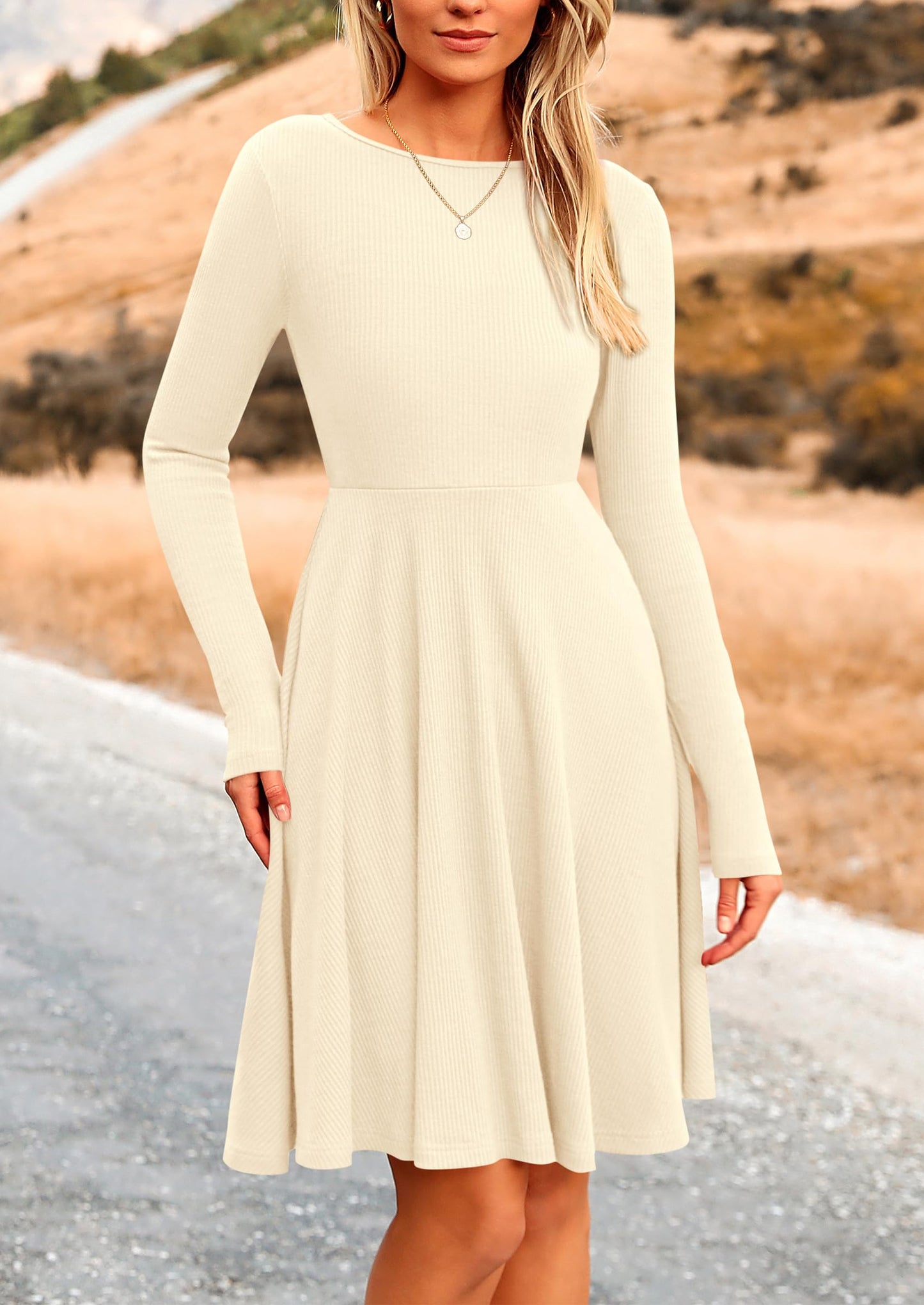 LEYA - RIPPSTRICK-KLEID MIT LANGARMEN ELEGANT & FIGURSCHMEICHELND