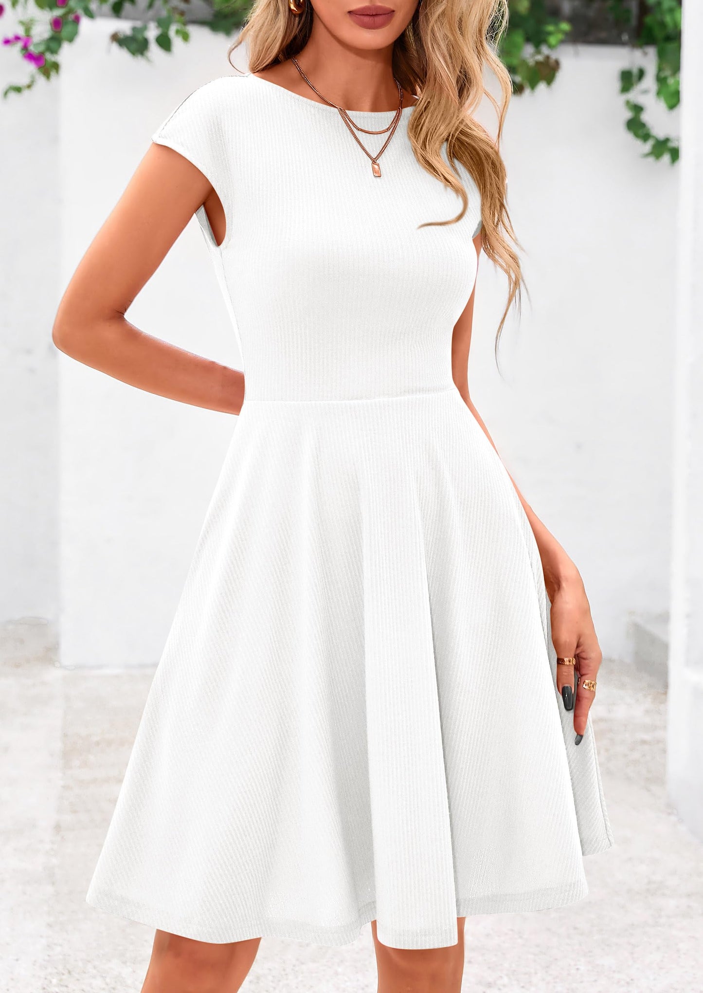 MIRA – SOMMERKLEID MIT RIPPSTRICK & CAP-ÄRMELN