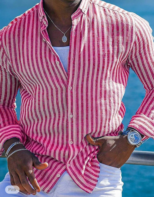 Harry™ - Elegantes gestreiftes Leinenhemd für Männer