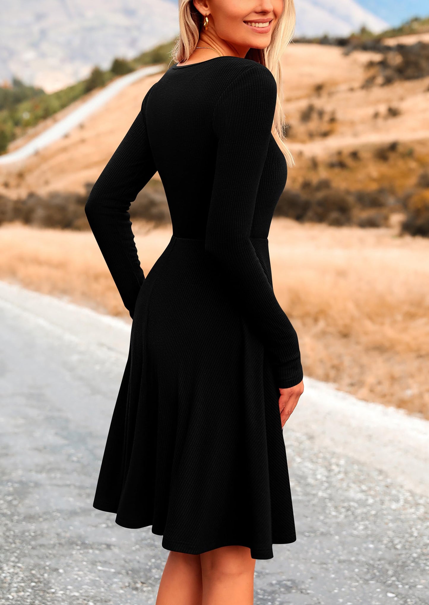 LEYA - RIPPSTRICK-KLEID MIT LANGARMEN ELEGANT & FIGURSCHMEICHELND