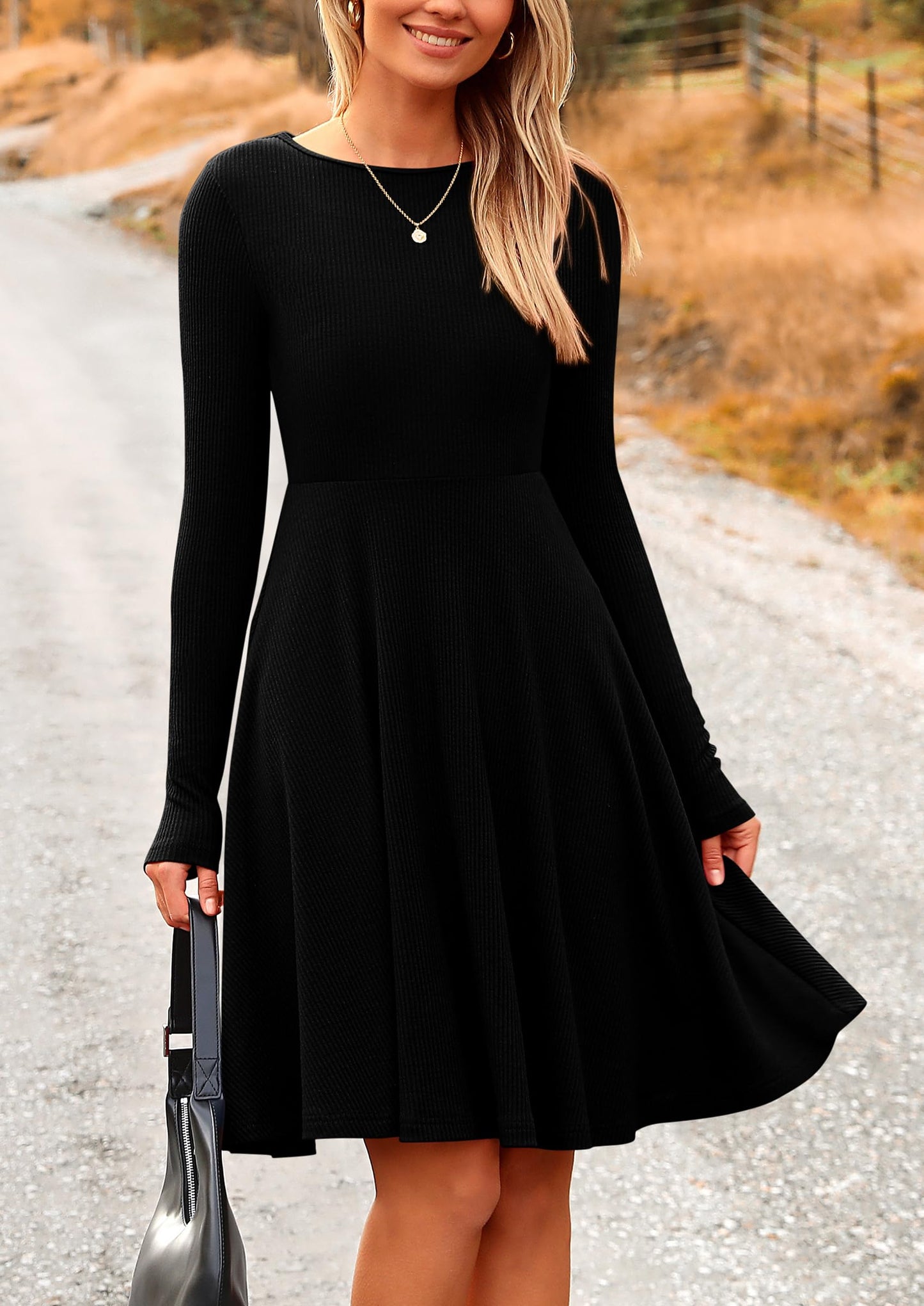 LEYA - RIPPSTRICK-KLEID MIT LANGARMEN ELEGANT & FIGURSCHMEICHELND