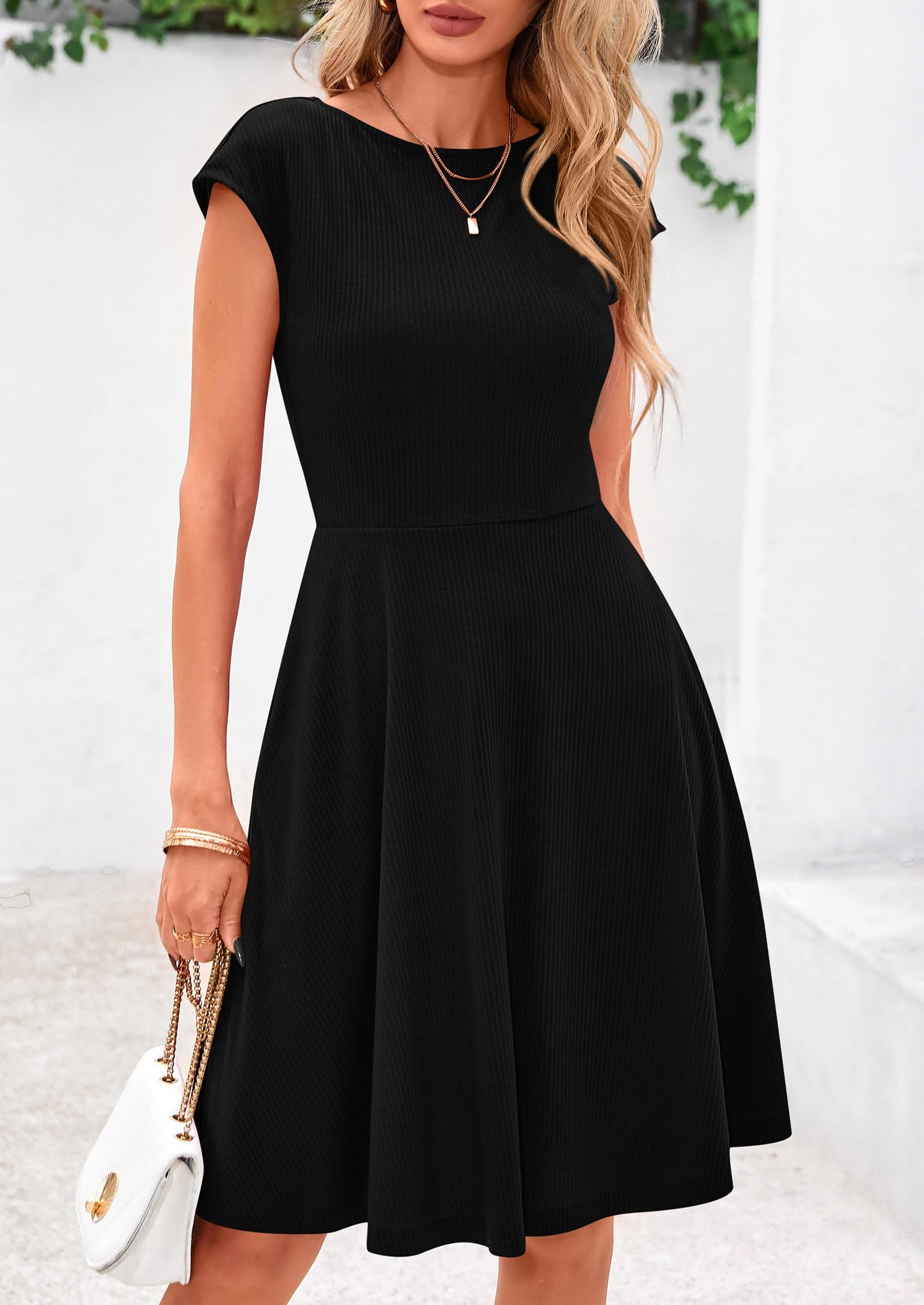 MIRA – SOMMERKLEID MIT RIPPSTRICK & CAP-ÄRMELN