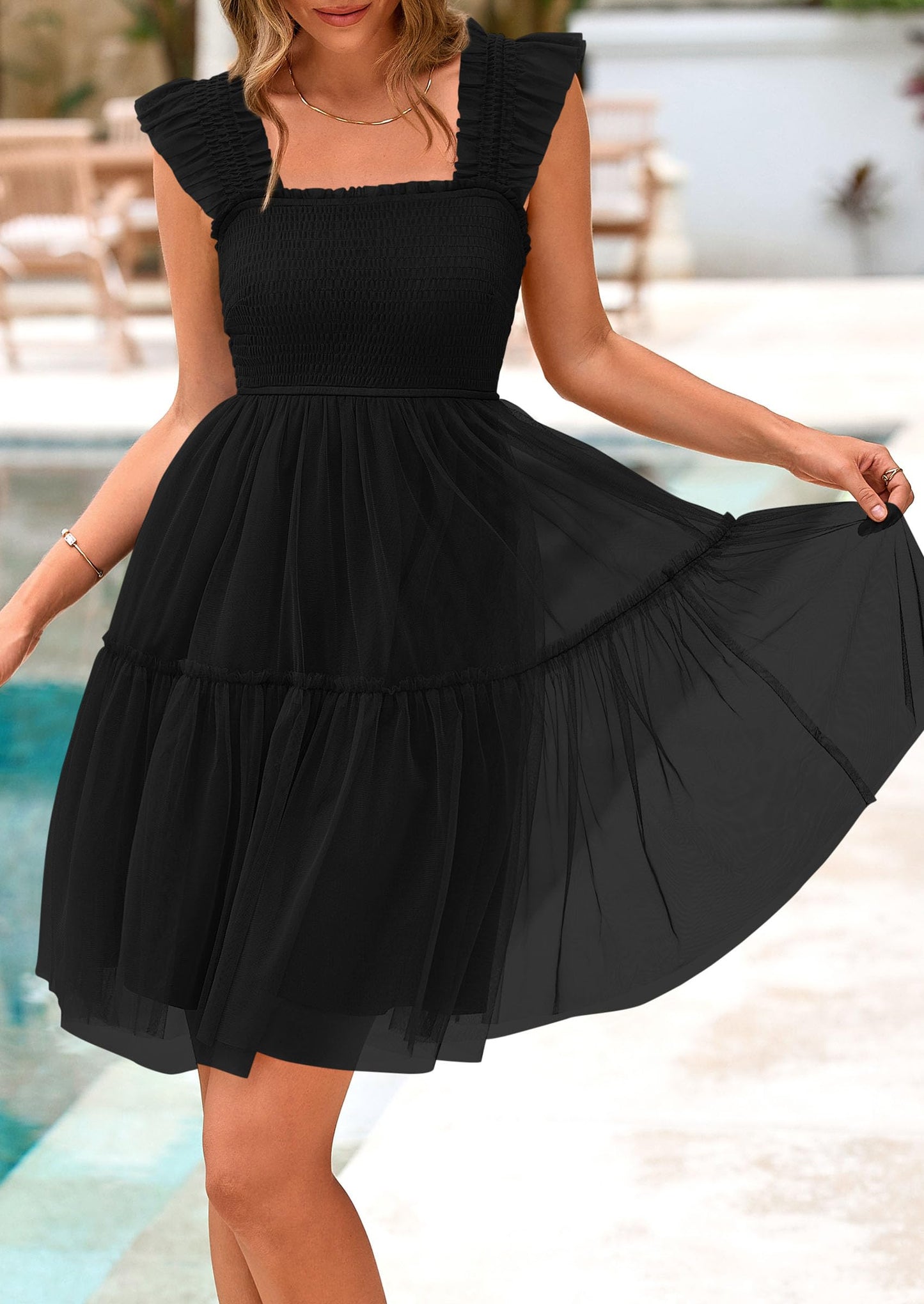 LINA – TREND-KLEID MIT TÜLL & VOLANTS