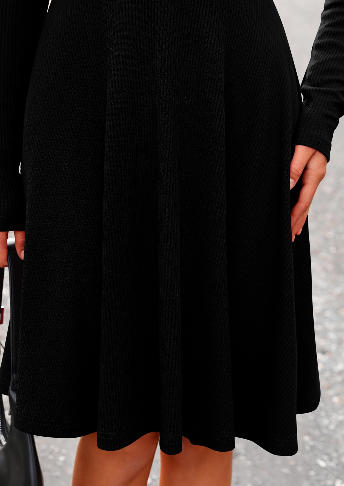 LEYA - RIPPSTRICK-KLEID MIT LANGARMEN ELEGANT & FIGURSCHMEICHELND