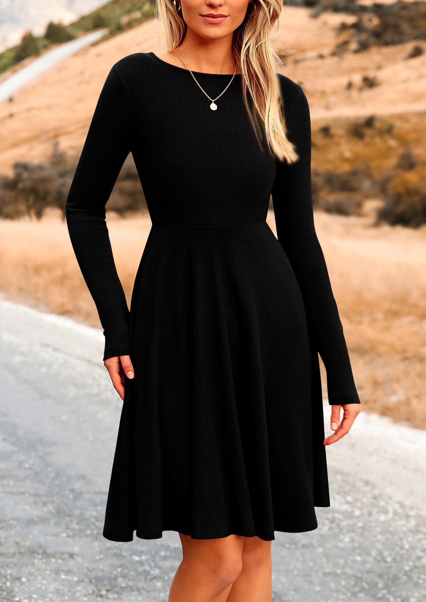 LEYA - RIPPSTRICK-KLEID MIT LANGARMEN ELEGANT & FIGURSCHMEICHELND