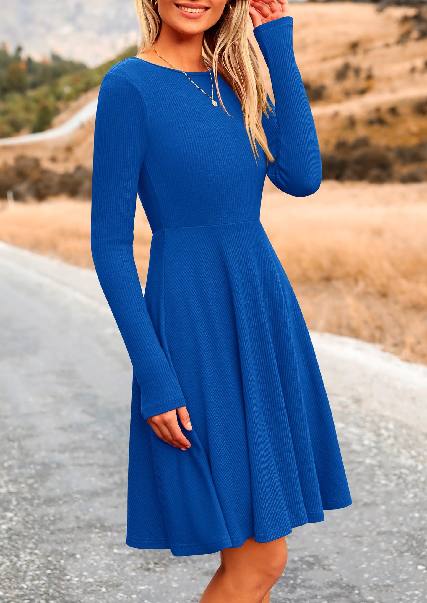 LEYA - RIPPSTRICK-KLEID MIT LANGARMEN ELEGANT & FIGURSCHMEICHELND