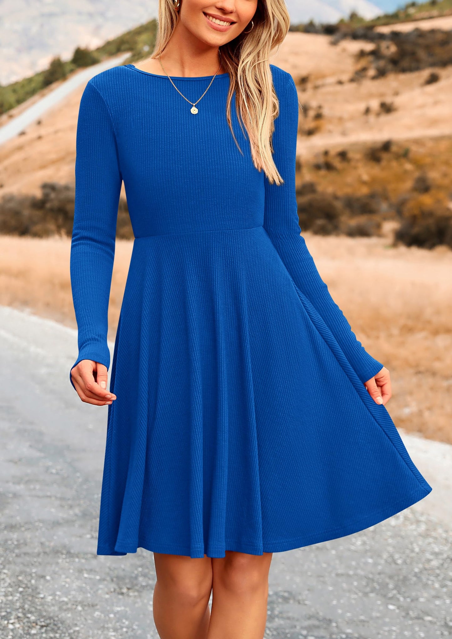 LEYA - RIPPSTRICK-KLEID MIT LANGARMEN ELEGANT & FIGURSCHMEICHELND