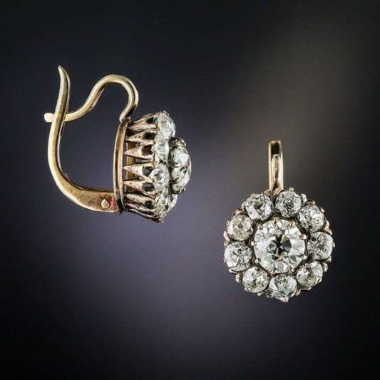 Exklusive Vintage-Goldohrringe mit Edelstein-Einlage