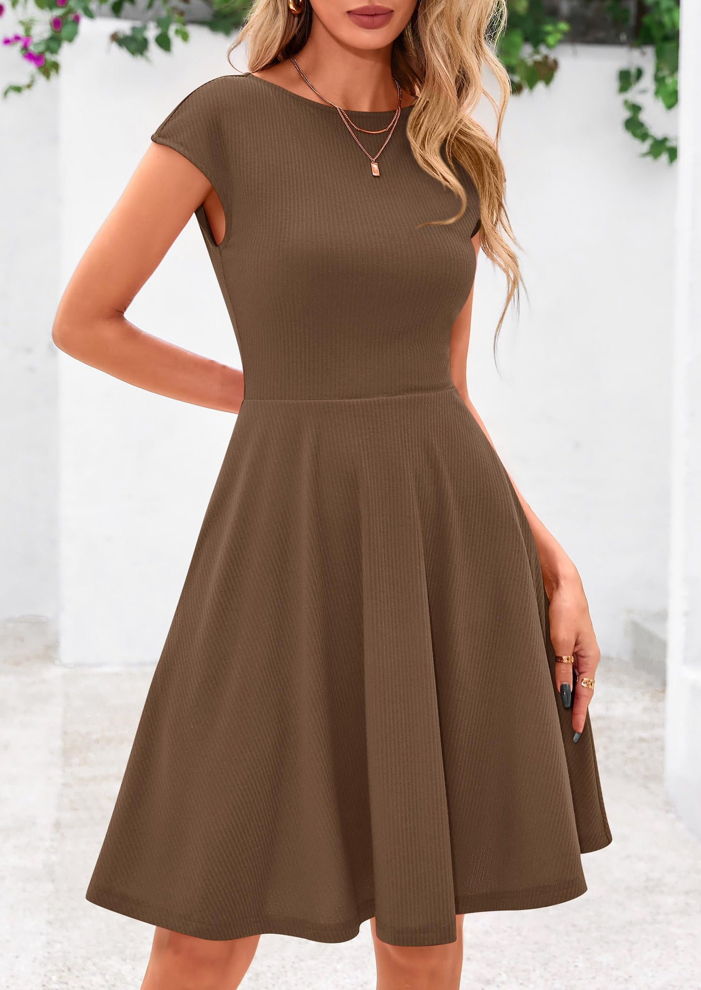 MIRA – SOMMERKLEID MIT RIPPSTRICK & CAP-ÄRMELN