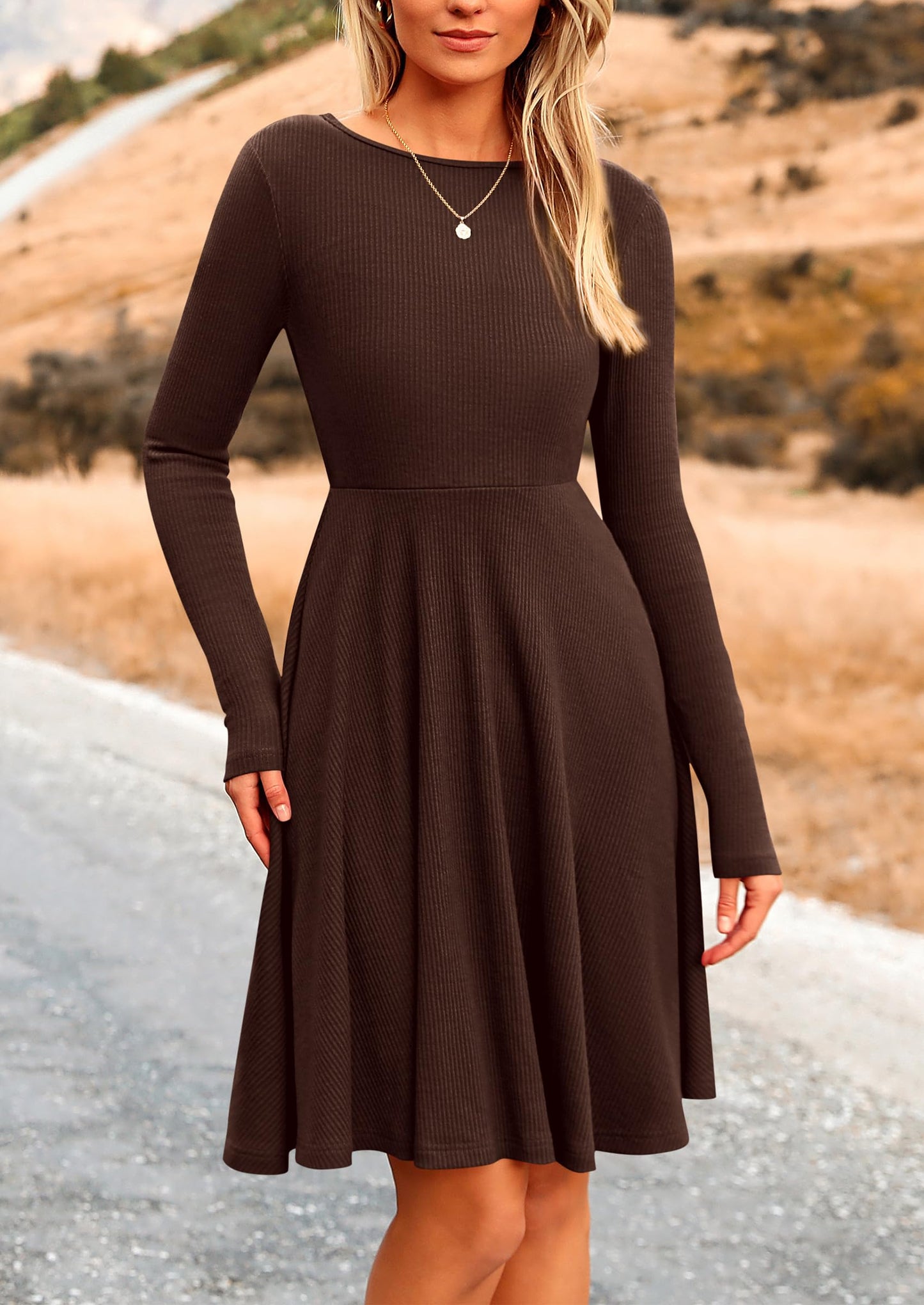 LEYA - RIPPSTRICK-KLEID MIT LANGARMEN ELEGANT & FIGURSCHMEICHELND