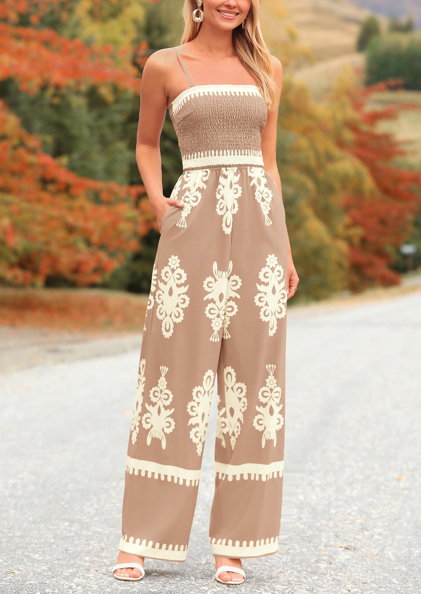 Siena Bloom™ – Boho jumpsuit mit weitem bein