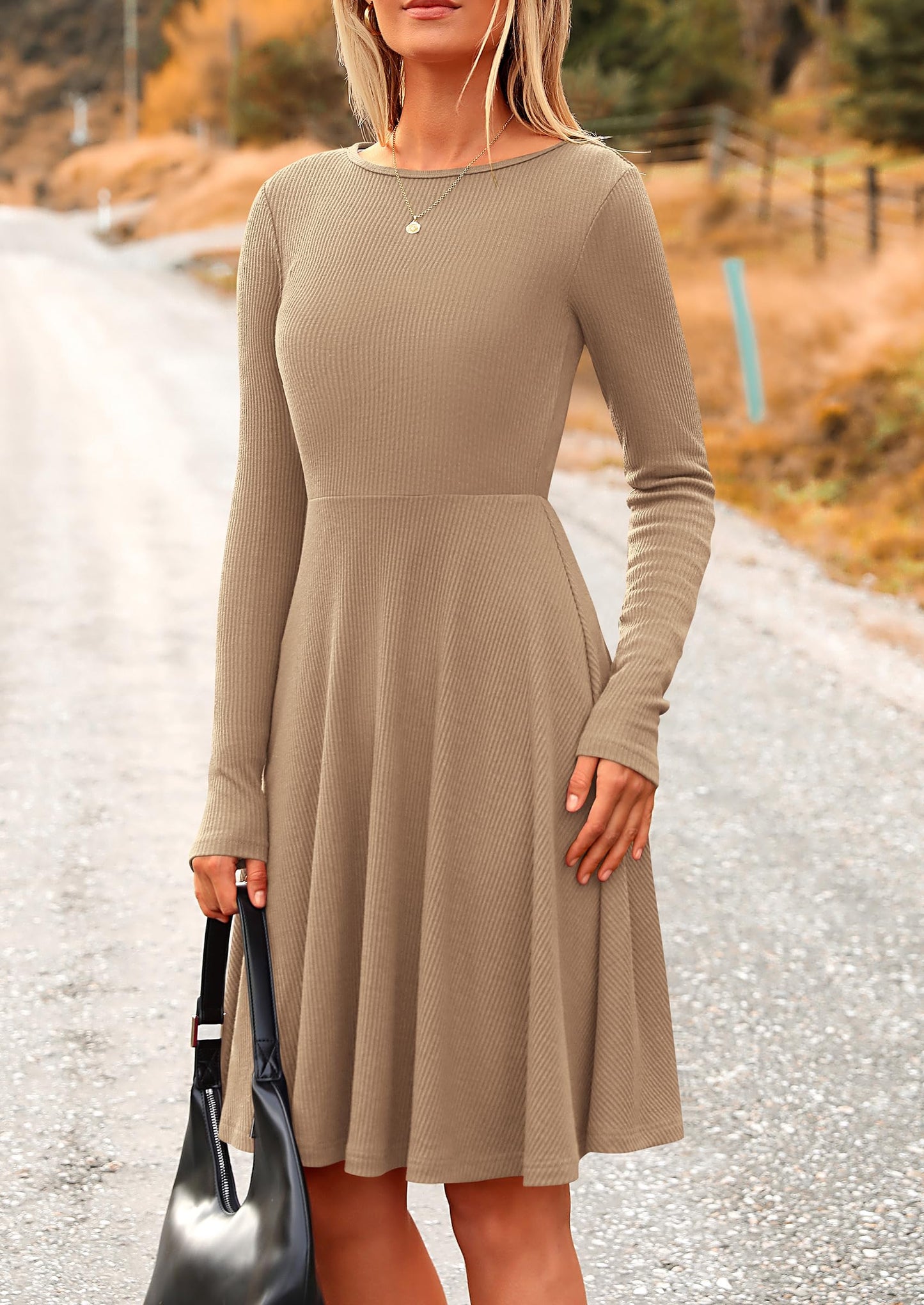 LEYA - RIPPSTRICK-KLEID MIT LANGARMEN ELEGANT & FIGURSCHMEICHELND