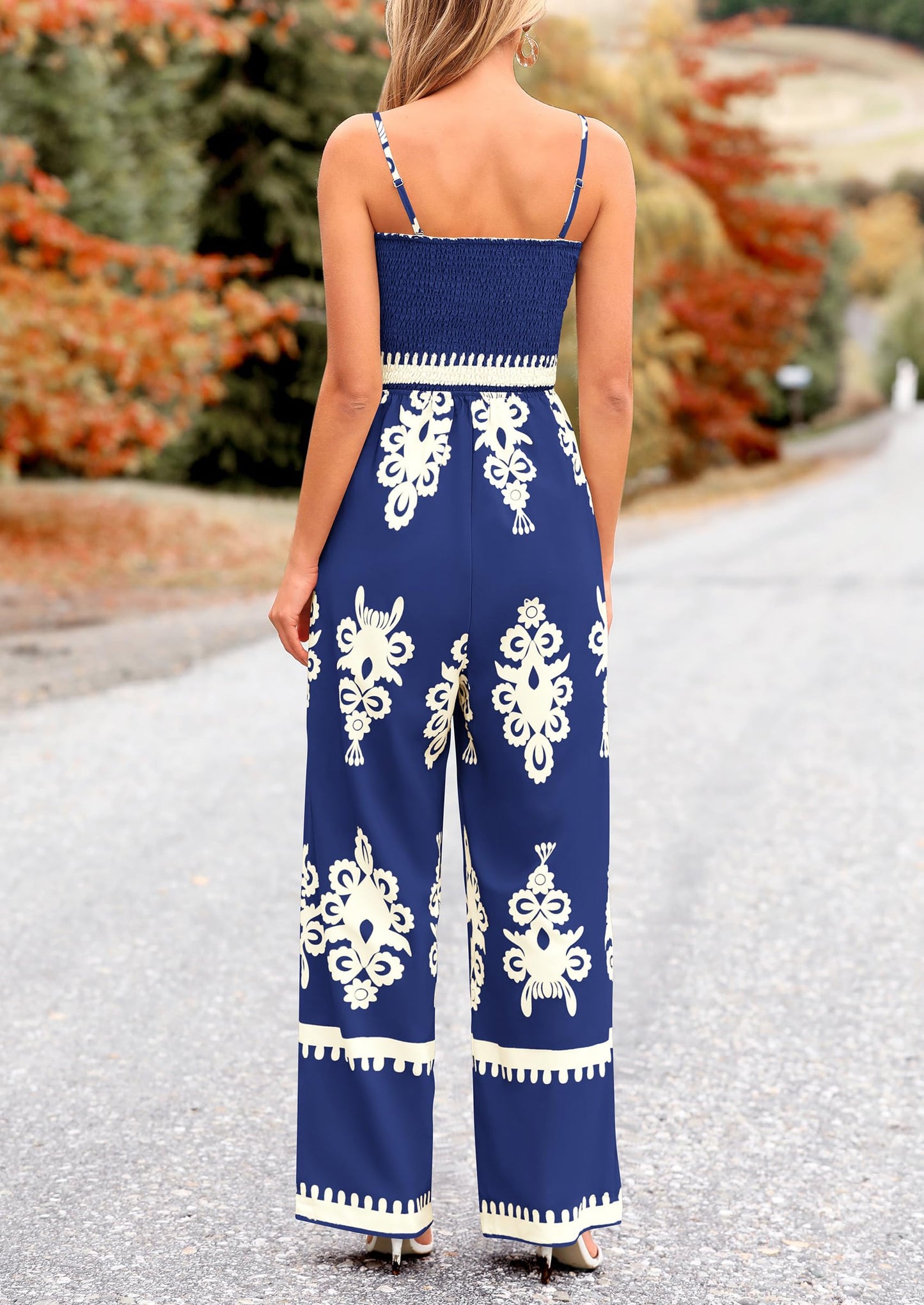 Siena Bloom™ – Boho jumpsuit mit weitem bein