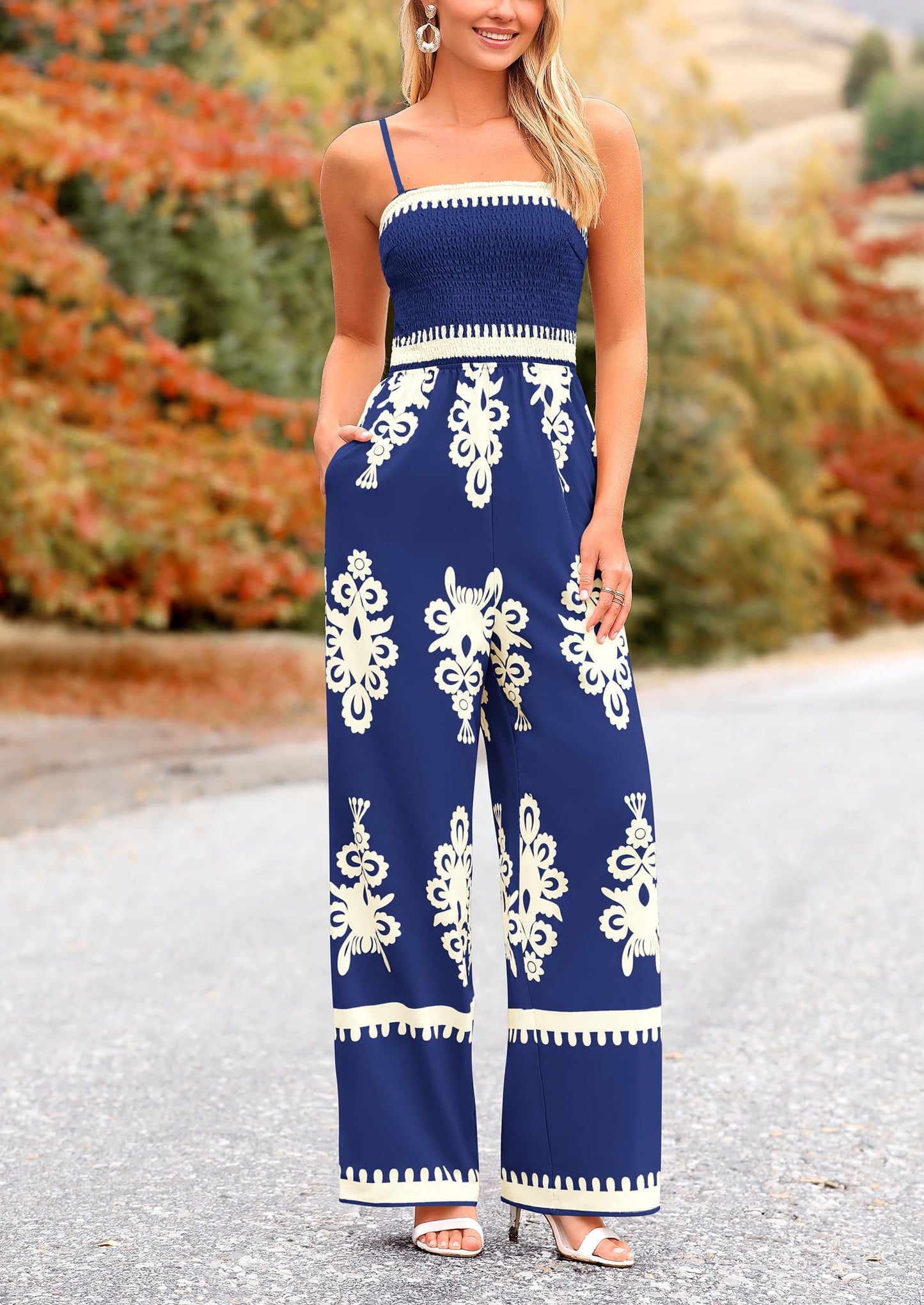Siena Bloom™ – Boho jumpsuit mit weitem bein