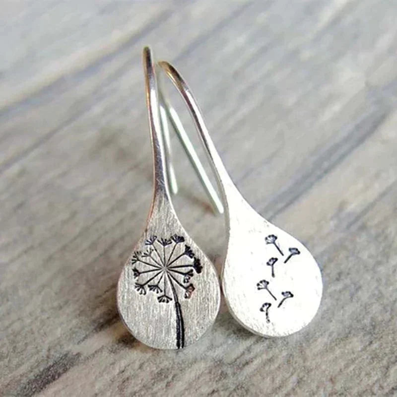 Vintage Silber Blumen Ohrringe