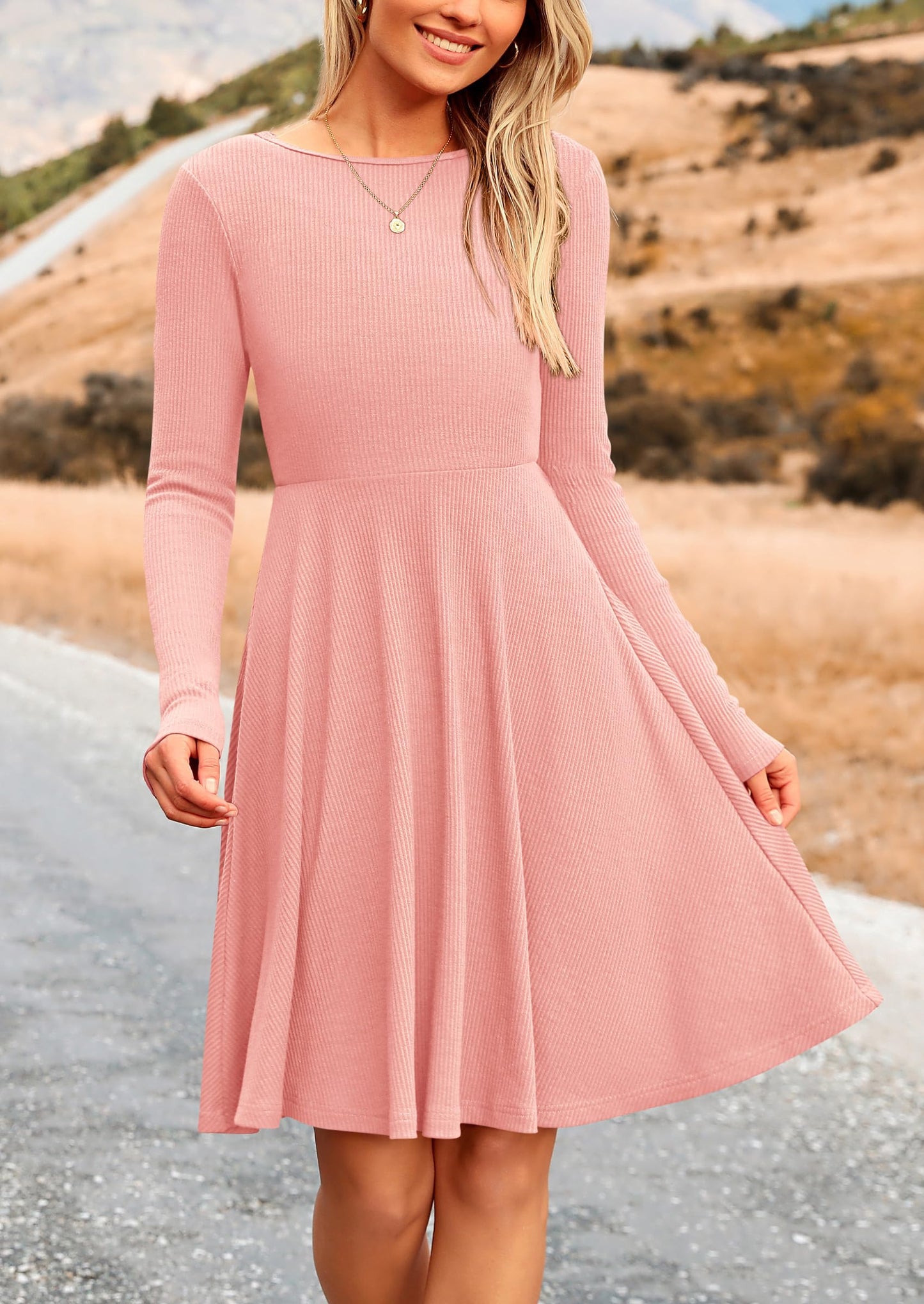 LEYA - RIPPSTRICK-KLEID MIT LANGARMEN ELEGANT & FIGURSCHMEICHELND