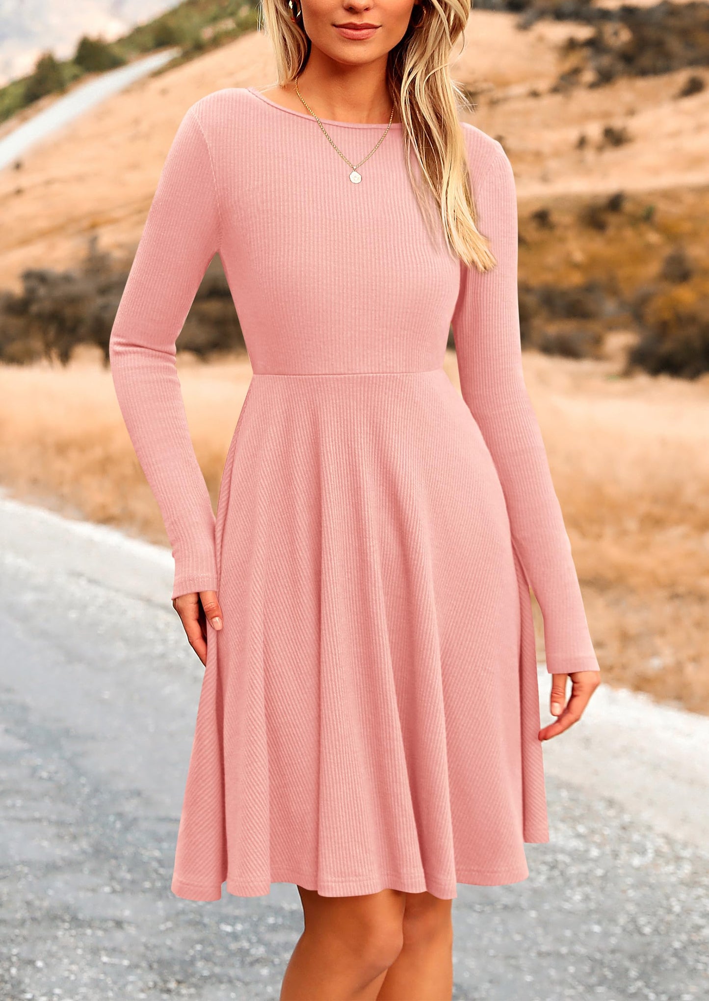 LEYA - RIPPSTRICK-KLEID MIT LANGARMEN ELEGANT & FIGURSCHMEICHELND