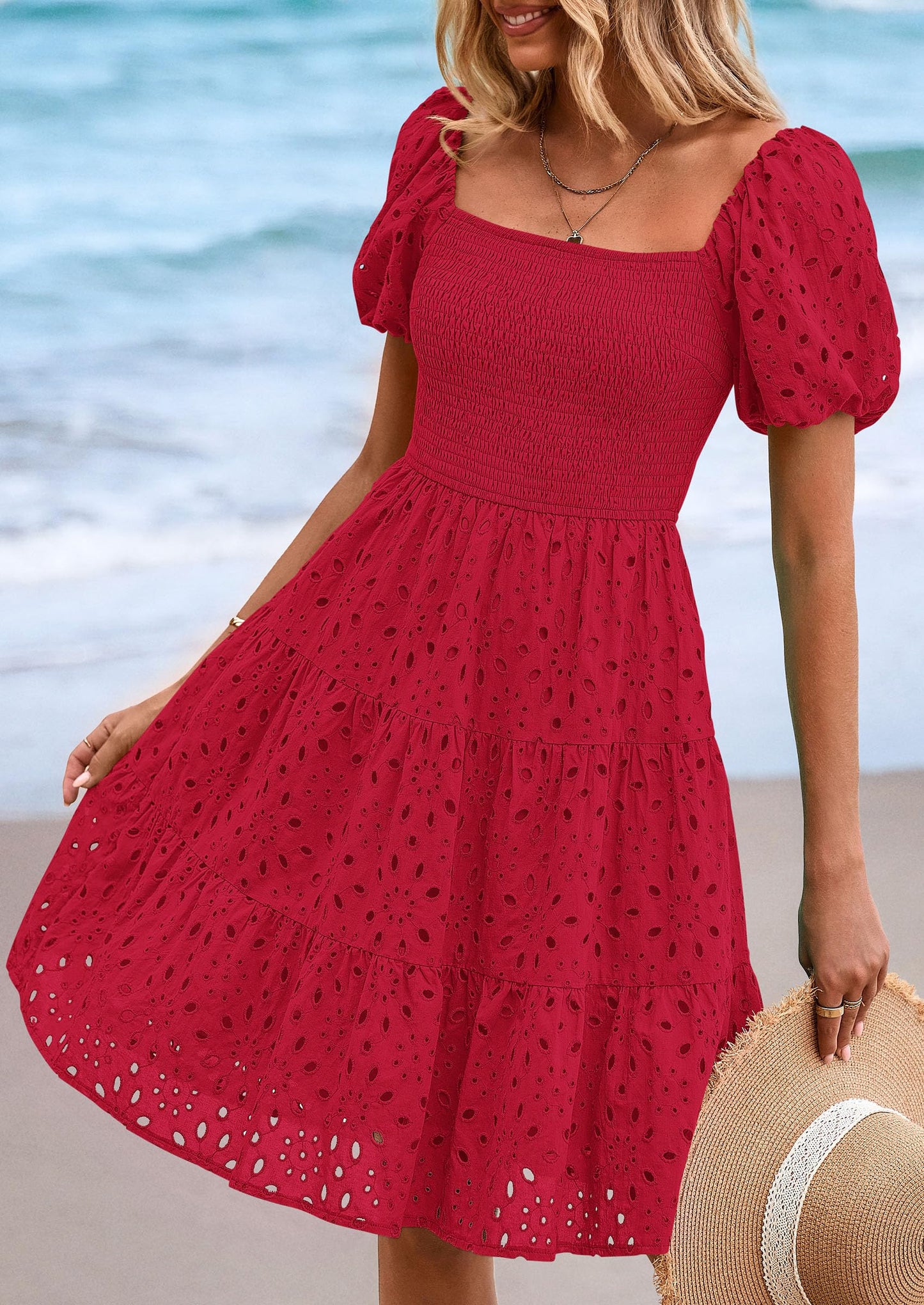 FLORE – SOMMERKLEID MIT PUFFÄRMELN & STICKEREI