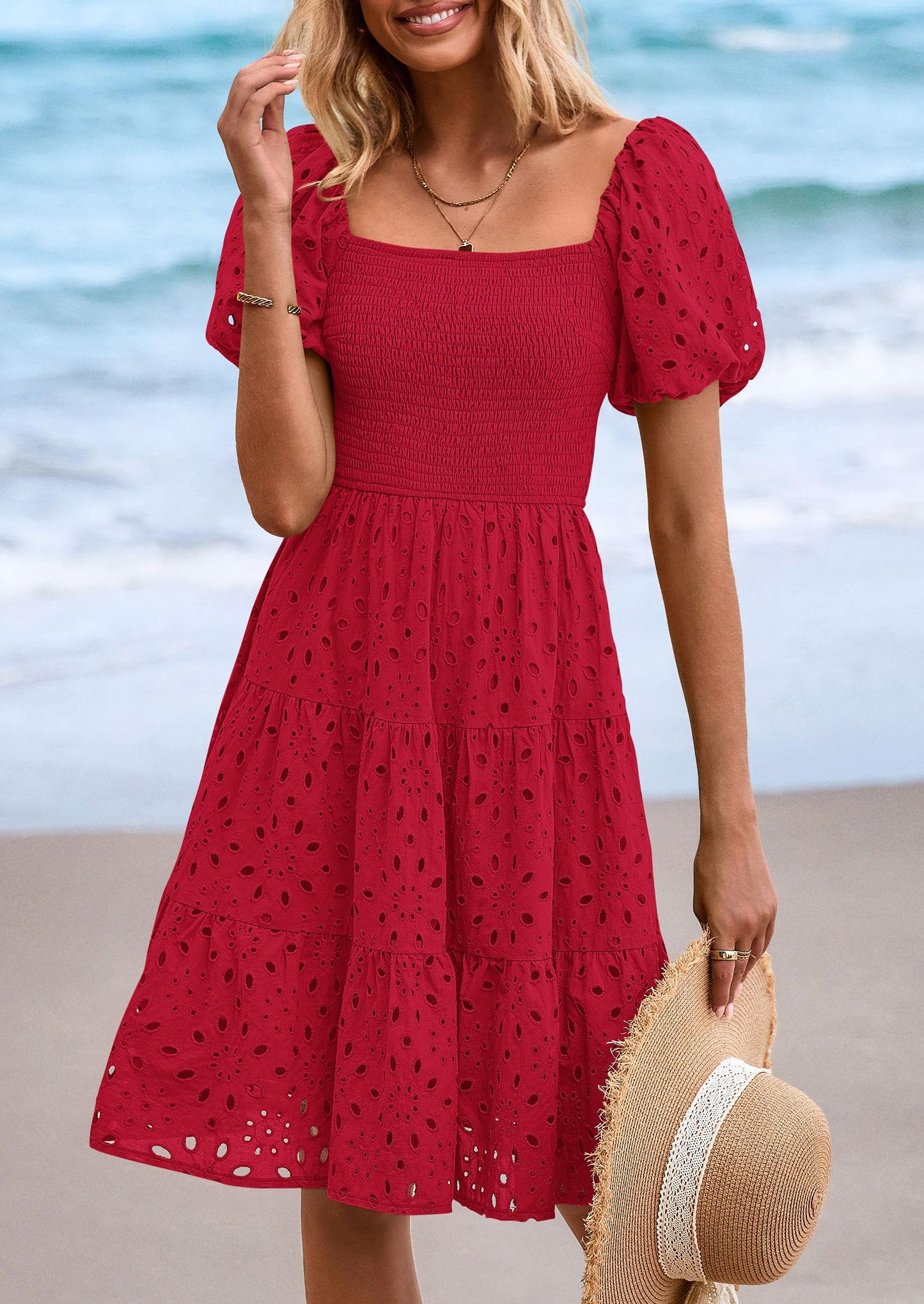 FLORE – SOMMERKLEID MIT PUFFÄRMELN & STICKEREI