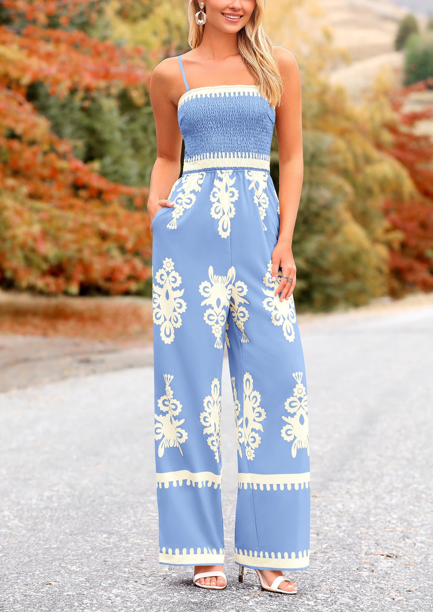 Siena Bloom™ – Boho jumpsuit mit weitem bein