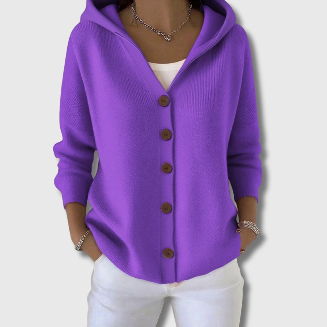 FLEUR | WEICHER BAUMWOLL-CARDIGAN MIT KAPUZE