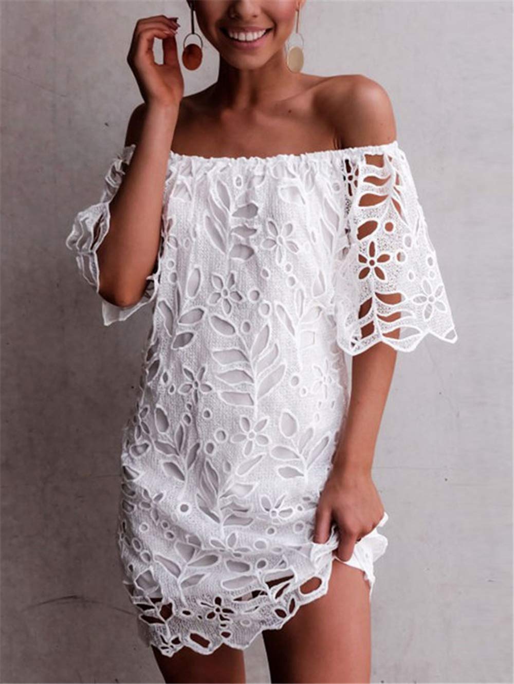 LORENA - OFF-SHOULDER SOMMERKLEID AUS SPITZE ROMANTISCH & ELEGANT