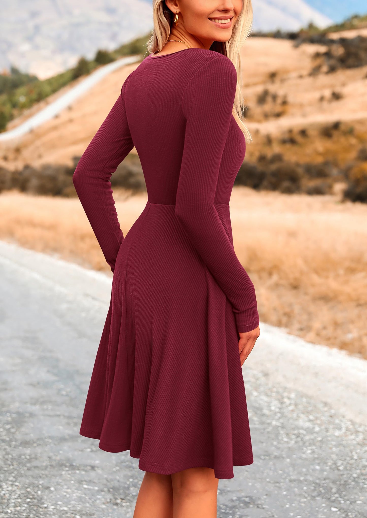 LEYA - RIPPSTRICK-KLEID MIT LANGARMEN ELEGANT & FIGURSCHMEICHELND