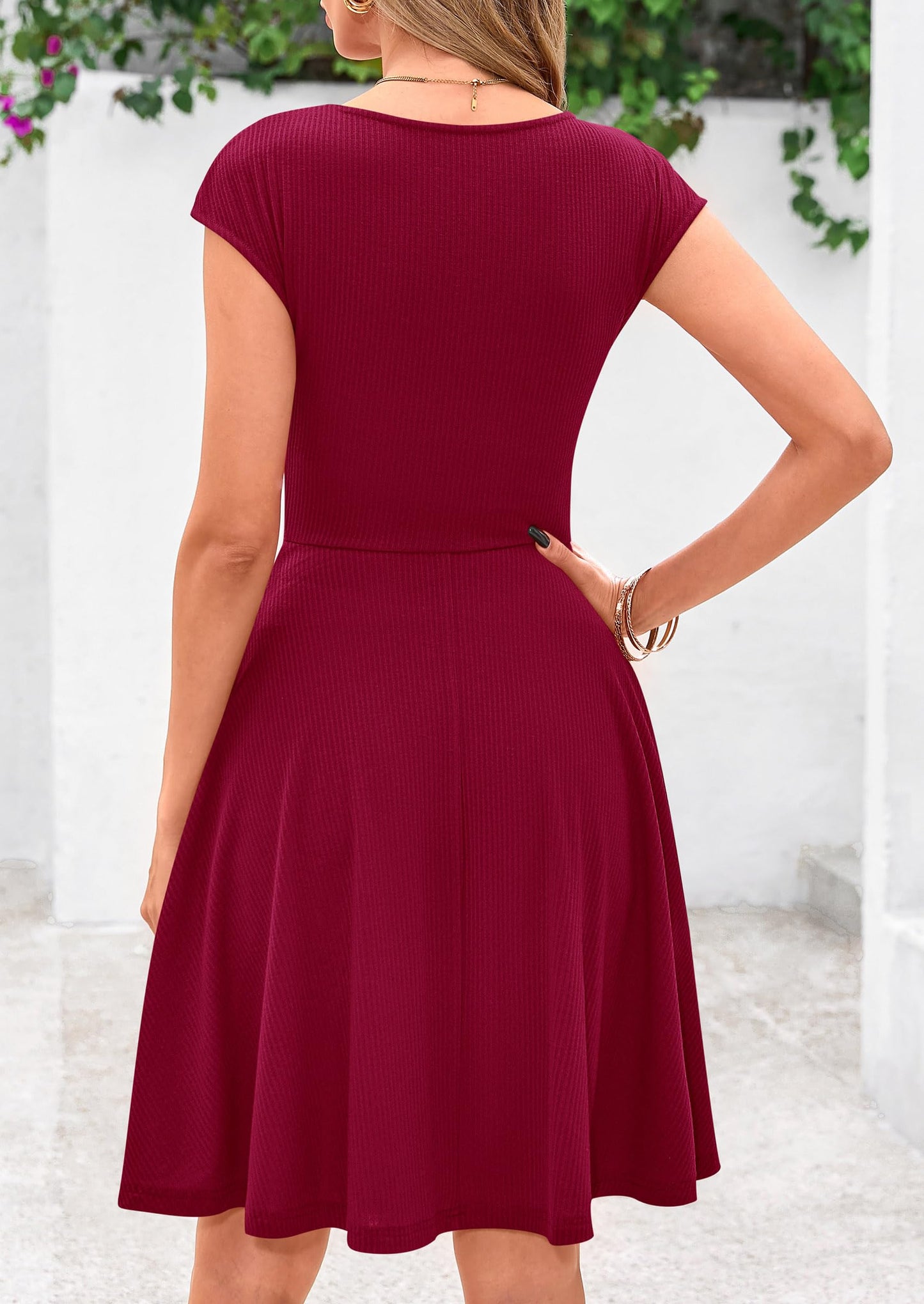 MIRA – SOMMERKLEID MIT RIPPSTRICK & CAP-ÄRMELN