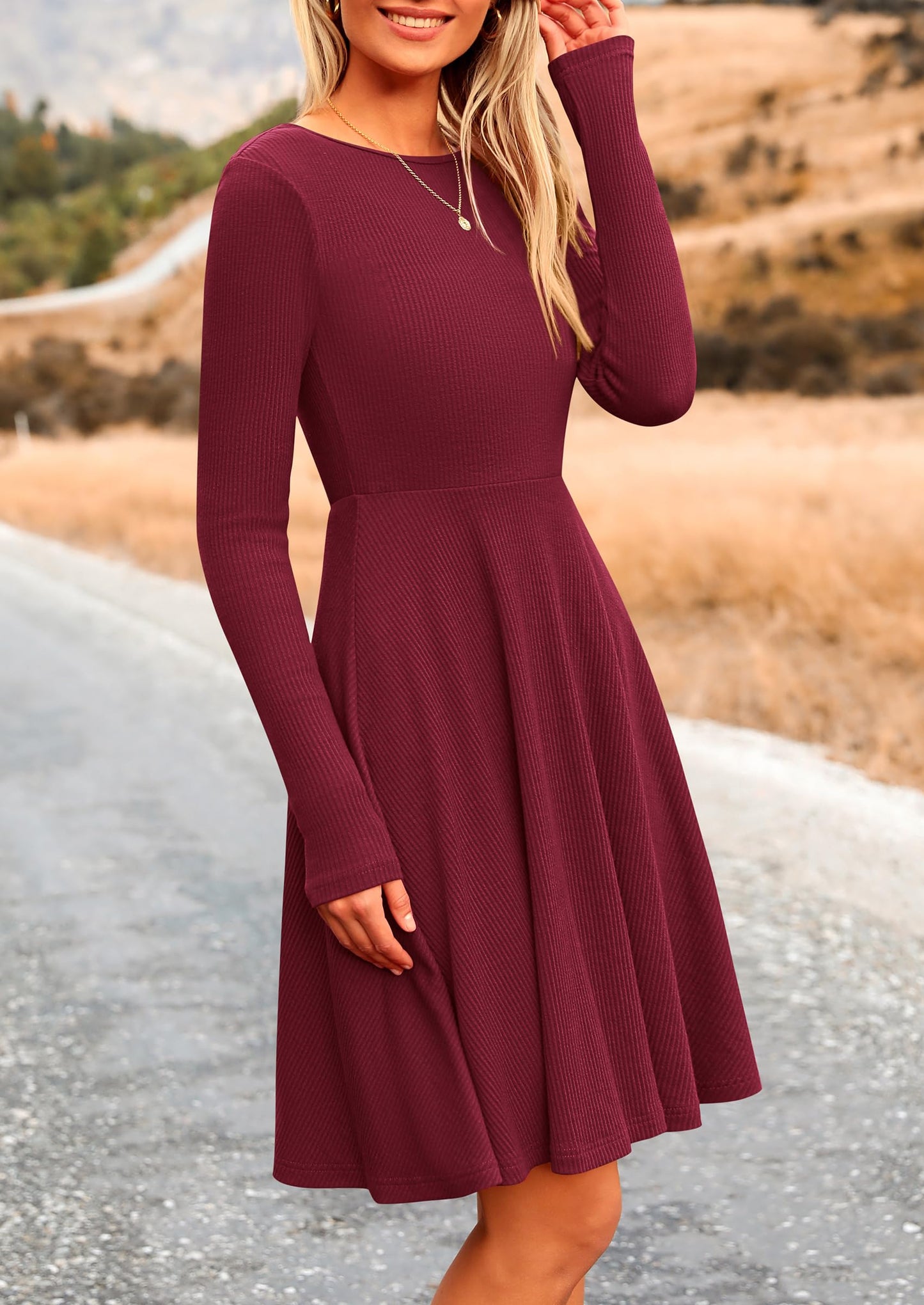 LEYA - RIPPSTRICK-KLEID MIT LANGARMEN ELEGANT & FIGURSCHMEICHELND
