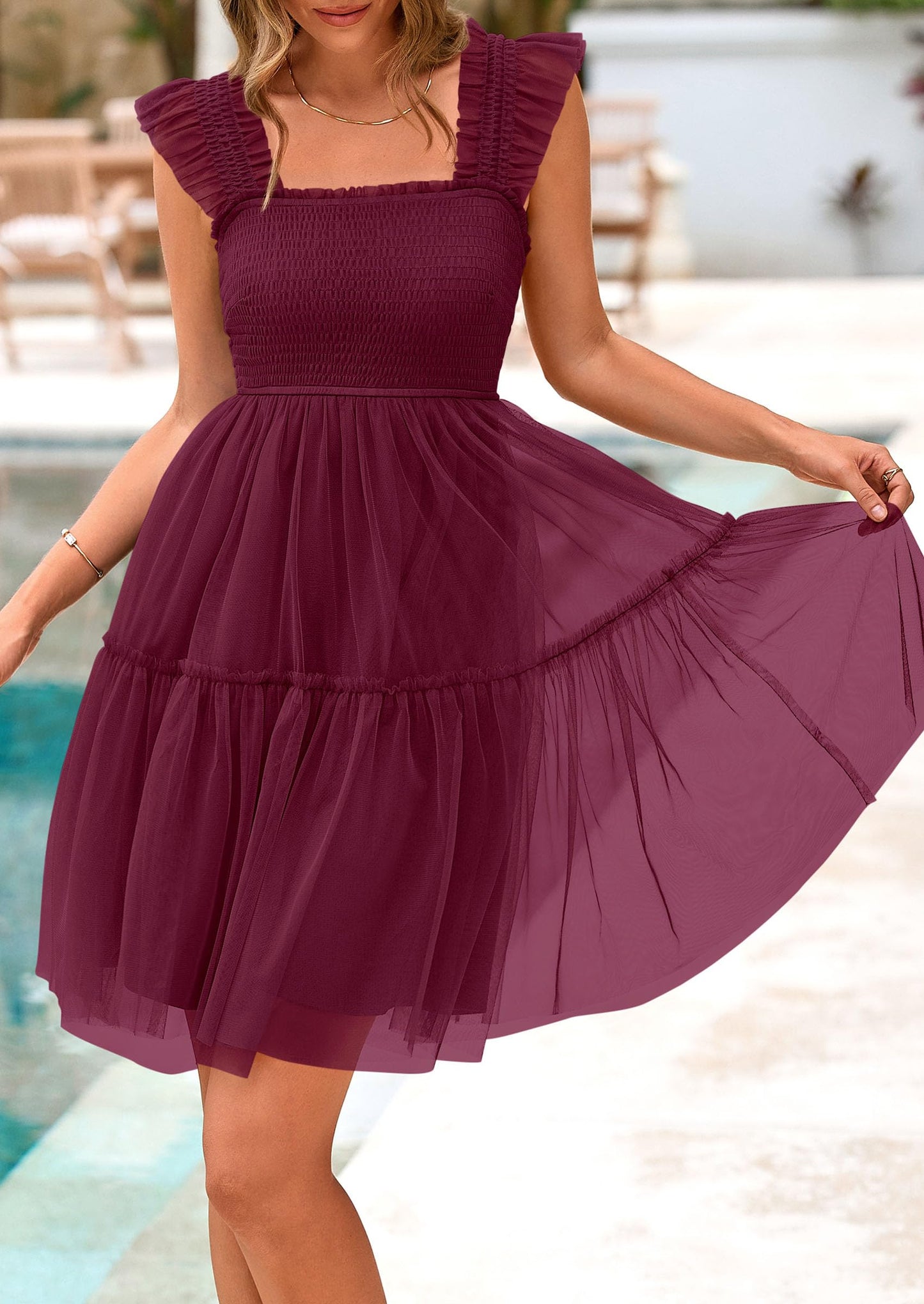 LINA – TREND-KLEID MIT TÜLL & VOLANTS