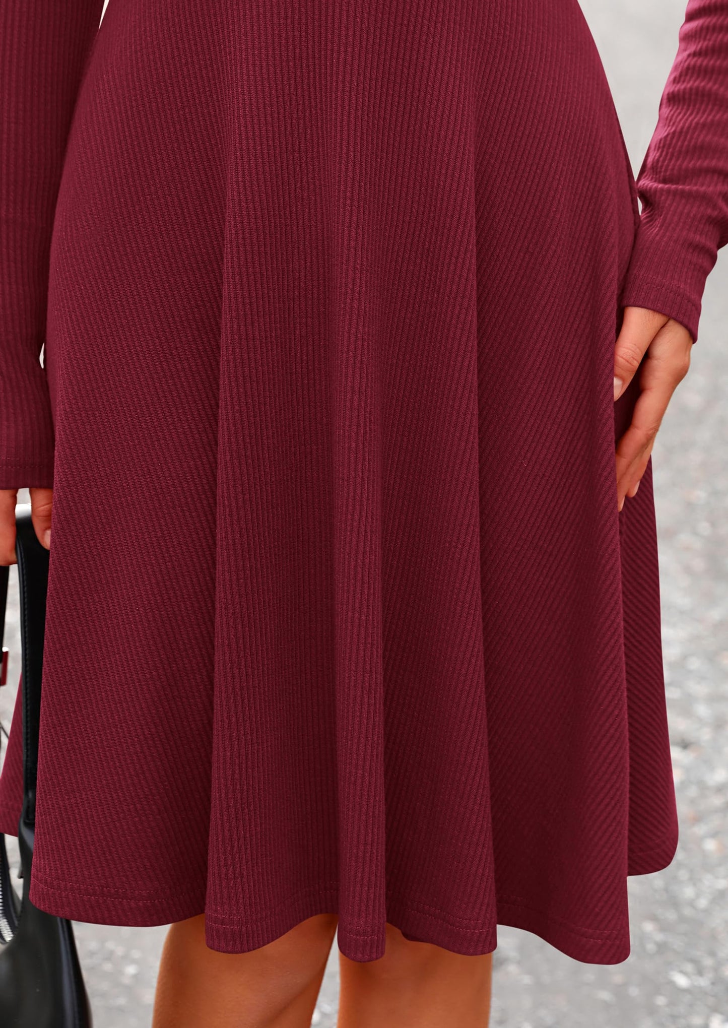 LEYA - RIPPSTRICK-KLEID MIT LANGARMEN ELEGANT & FIGURSCHMEICHELND