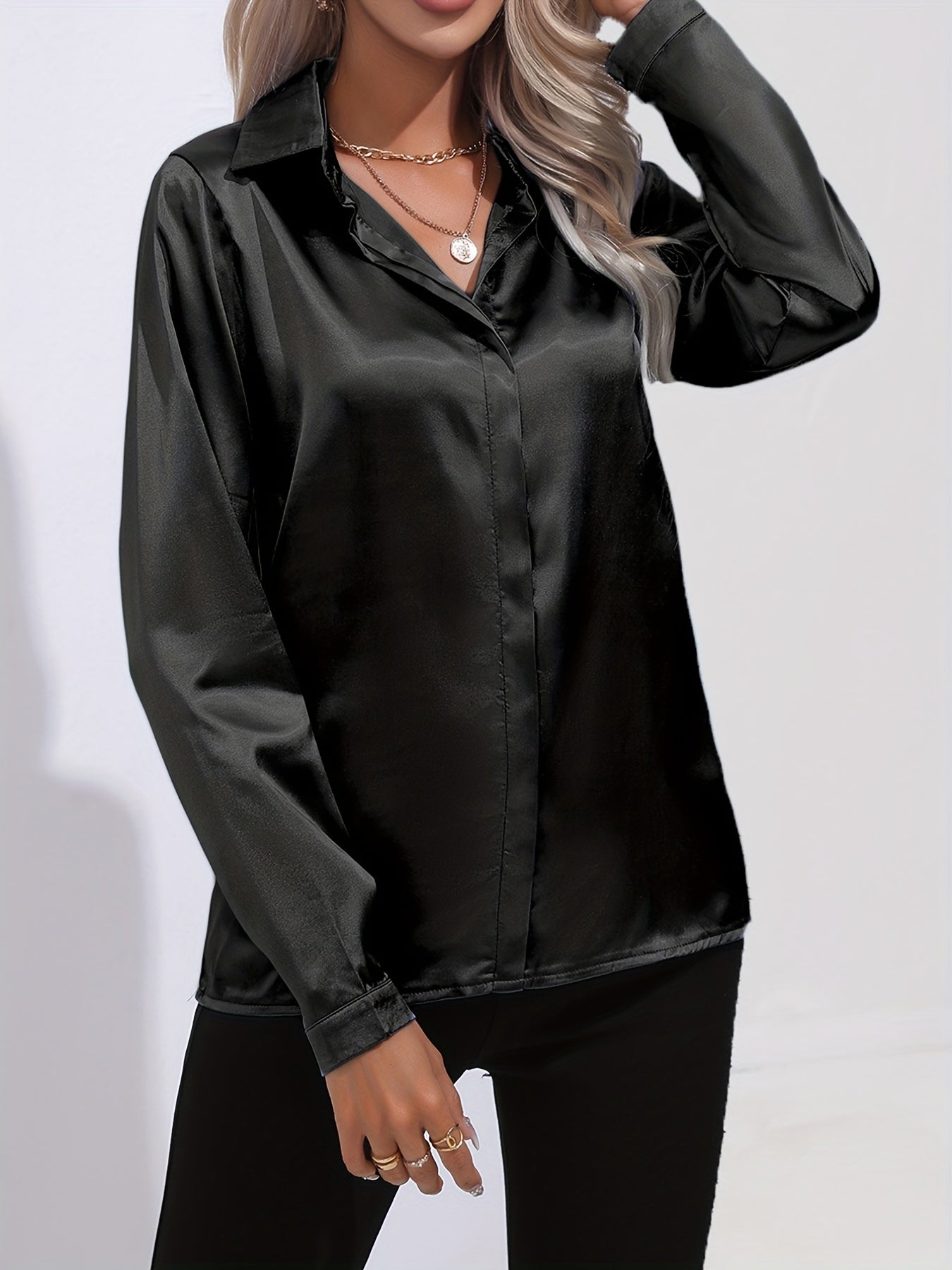Schicke Elegante Satinbluse