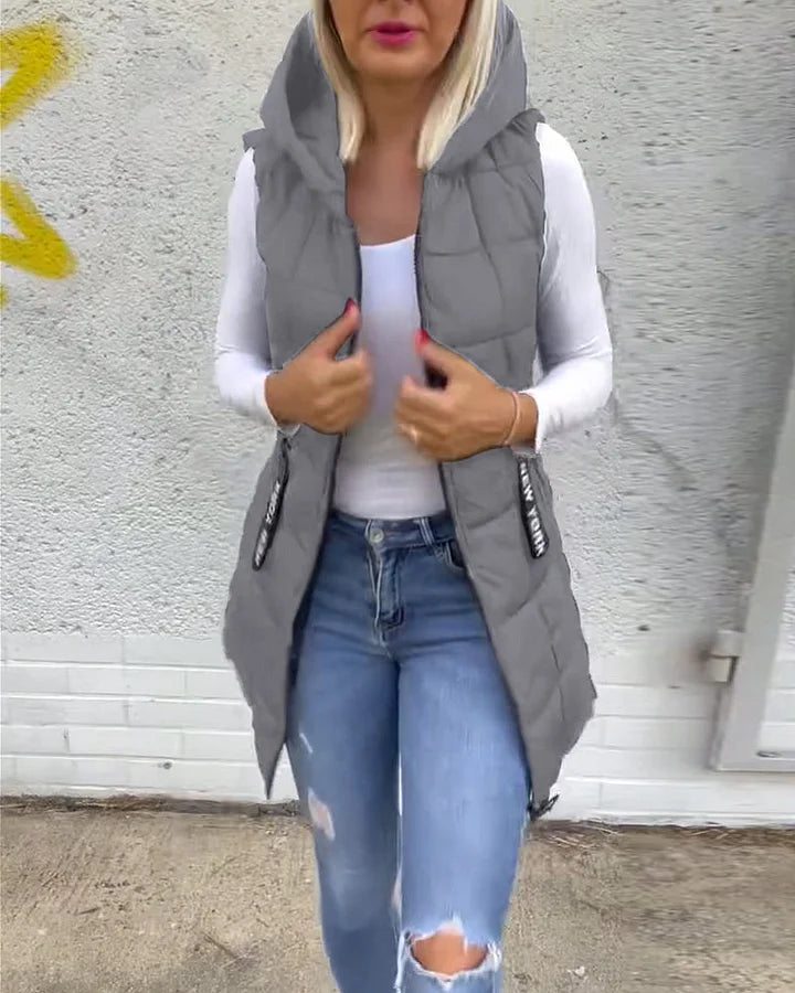 Tiziana | Ärmelloser, Wattierter Mantel Mit Reißverschluss