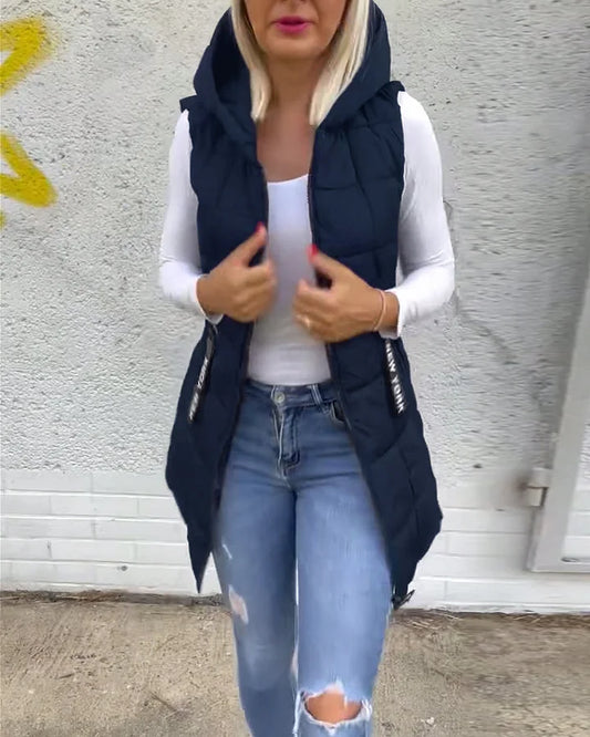 Tiziana | Ärmelloser, Wattierter Mantel Mit Reißverschluss